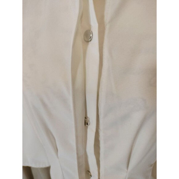 NWOT! Charlie Charlie Charlotte Women's White Shirt w/ 3/4 Tab Sleeves. Size XL - Picture 3 of 8